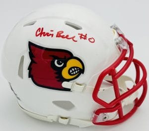 Chris Bell Signed Louisville Cardinals Football Mini Helmet Autograph Bas J15
