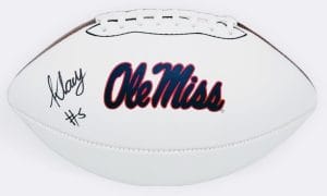 Kewan Lacy Signed Ole Miss Rebels Official Size Logo Football Autograph Bas K79