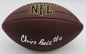 Chris Bell Signed Official Size Nfl Football Louisville Cardinals Bas Holo K20