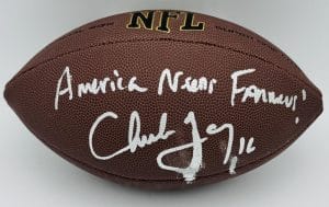 Chuck Long Signed Official Size Nike Football Iowa Hawkeyes Autograph Bas K42