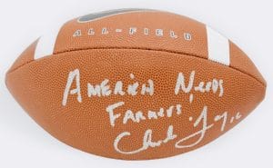 Chuck Long Signed Official Size Nike Football Iowa Hawkeyes Autograph Bas K41