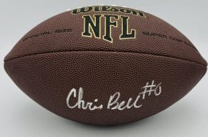 Chris Bell Signed Official Size Nfl Football Louisville Cardinals Bas Holo K21