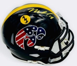 Micah Hyde Signed Iowa Hawkeyes Stars & Stripes Mini Helmet Buffalo Bas K52