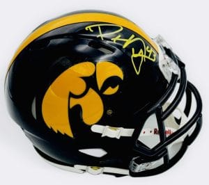 Pat Angerer Signed Iowa Hawkeyes Football Mini Helmet Indianapolis Colts Bas K57
