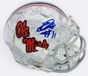 Deuce Alexander Signed Ole Miss Rebels Realtree Mini Helmet Autograph Bas K45