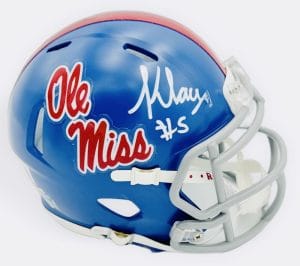 Kewan Lacy Signed Ole Miss Rebels Mini Football Helmet Autograph Beckett K97