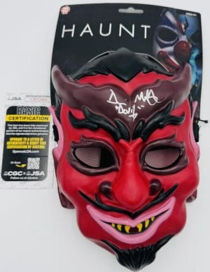 Damian Maffei Signed Devil Full Size Mask Haunt Tots Licensed Autograph Jsa 060