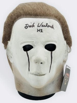 Dick Warlock Signed Halloween Ii Mask Trick Or Treat Michael Myers H2 Bas J53