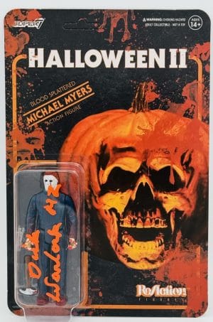 Dick Warlock Signed Michael Myers Reaction Figure Halloween Ii Bas J55
