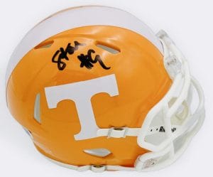 Star Thomas Signed Tennessee Volunteers Mini Football Helmet Autograph Bas K39