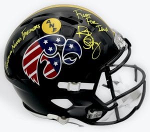 Ricky Stanzi, Ricky Stanzi autograph, Ricky Stanzi signed helmet, Iowa Hawkeyes football, Iowa Hawkeyes stars and stripes helmet, Hawkeyes full size helmet, America Needs Farmers, ANF Iowa Hawkeyes, Fight For Iowa, Big Ten football memorabilia, signed football helmet, Hawkeyes helmet autograph, Iowa memorabilia, patriotic Hawkeyes helmet, Iowa football collectible