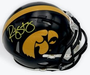 Ricky Stanzi, Ricky Stanzi autograph, Ricky Stanzi signed helmet, Iowa Hawkeyes, Iowa Hawkeyes football, Iowa mini helmet, Iowa signed mini helmet, Hawkeyes memorabilia, Iowa football collectible, Signed mini helmet, College football mini helmet, NCAA football memorabilia, Beckett authenticated, Big Ten football memorabilia, Iowa quarterback autograph