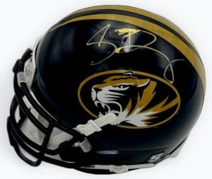 Shane Ray autograph, Shane Ray signed, Missouri Tigers memorabilia, Mizzou memorabilia, Denver Broncos memorabilia, signed mini helmet, SEC football memorabilia, autographed mini helmet, defensive end autograph, college football memorabilia, Mizzou collectible, Broncos collectible, mini helmet display, NCAA memorabilia, Mizzou football autograph