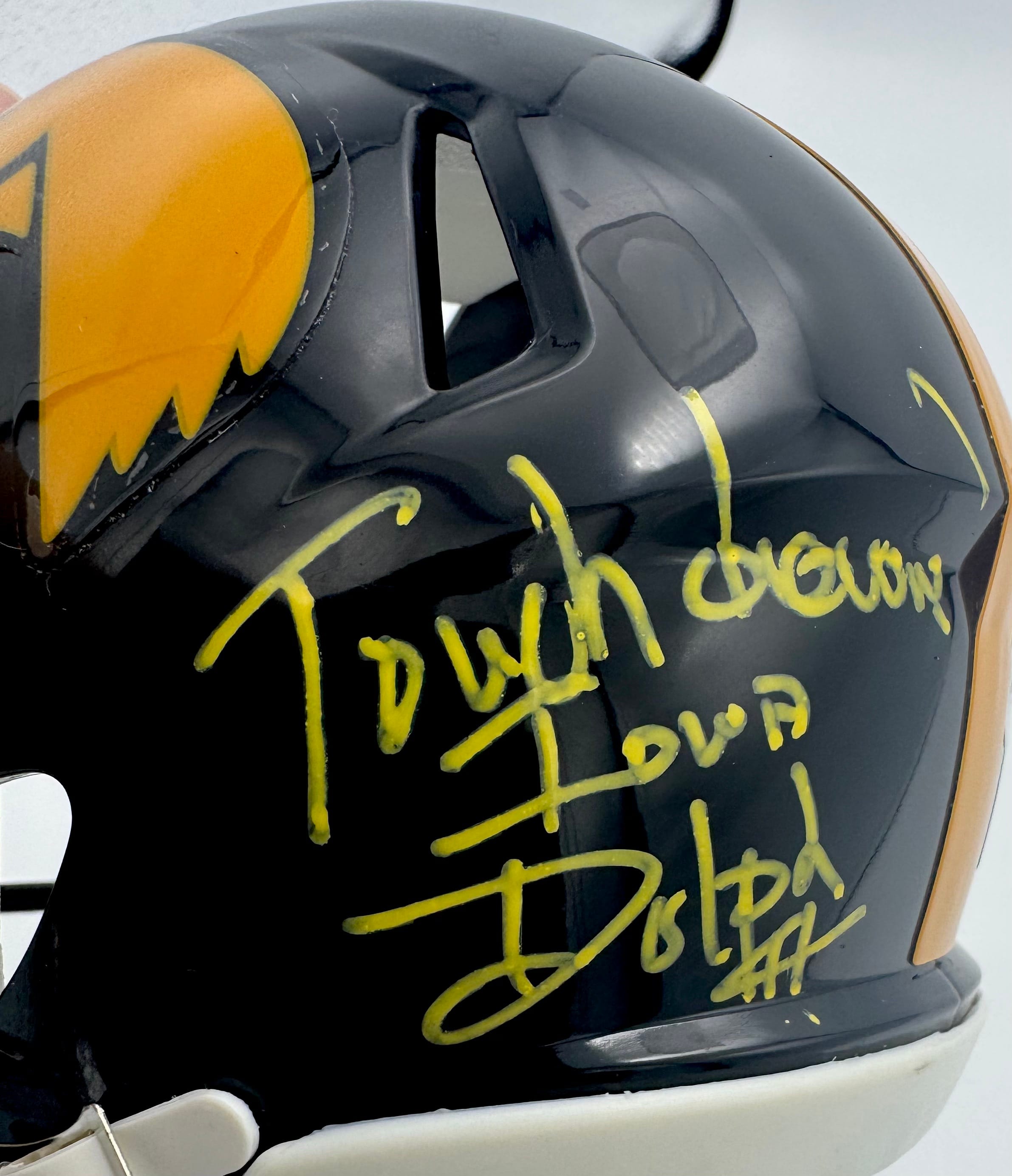 Gary Dolphin Signed Iowa Hawkeyes Football Mini Speed Helmet Autograph Bas J49 - Image 2