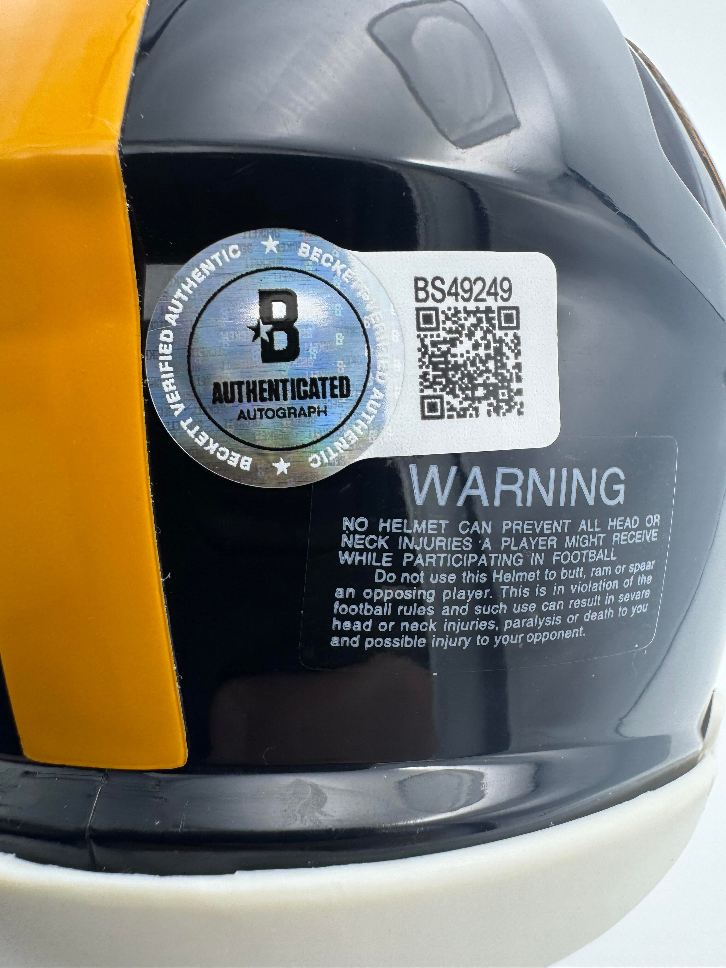 Gary Dolphin Signed Iowa Hawkeyes Football Mini Speed Helmet Autograph Bas J49 - Image 3