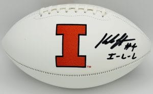 Katin Houser autograph, Katin Houser signed, Illinois Fighting Illini memorabilia, Big Ten memorabilia, signed logo football, Illinois collectible, BAS authenticated, autographed football, quarterback autograph, Big Ten football memorabilia, college football memorabilia, Illini collectible, football memorabilia, Fighting Illini quarterback, Illinois football autograph