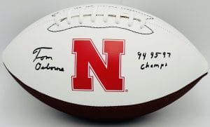 Tom Osborne autograph, Tom Osborne signed, Nebraska Cornhuskers memorabilia, national championship memorabilia, signed logo football, Nebraska collectible, BAS authenticated, autographed football, head coach autograph, Big Ten football memorabilia, college football memorabilia, Cornhuskers collectible, football memorabilia, coaching autograph, Nebraska championship football