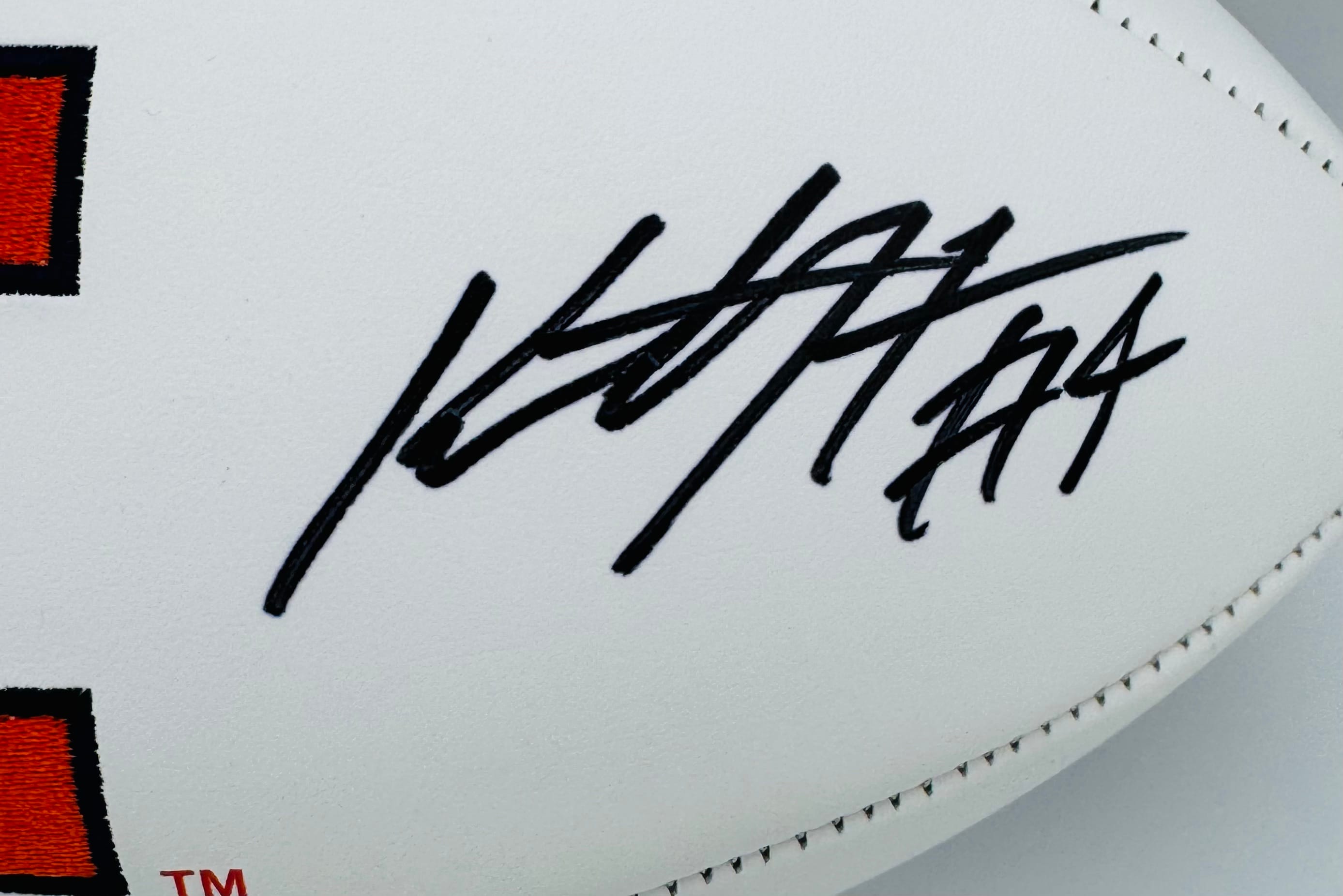 Katin Houser Signed Illinois Fighting Illini Logo Football Autograph Bas K69 - Image 2