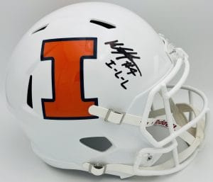 Katin Houser autograph, Katin Houser signed, Illinois Fighting Illini memorabilia, Big Ten memorabilia, signed full size helmet, Illinois collectible, BAS authenticated, autographed helmet, quarterback autograph, Big Ten football memorabilia, college football memorabilia, Illini collectible, full size helmet display, Illinois football autograph, Fighting Illini quarterback