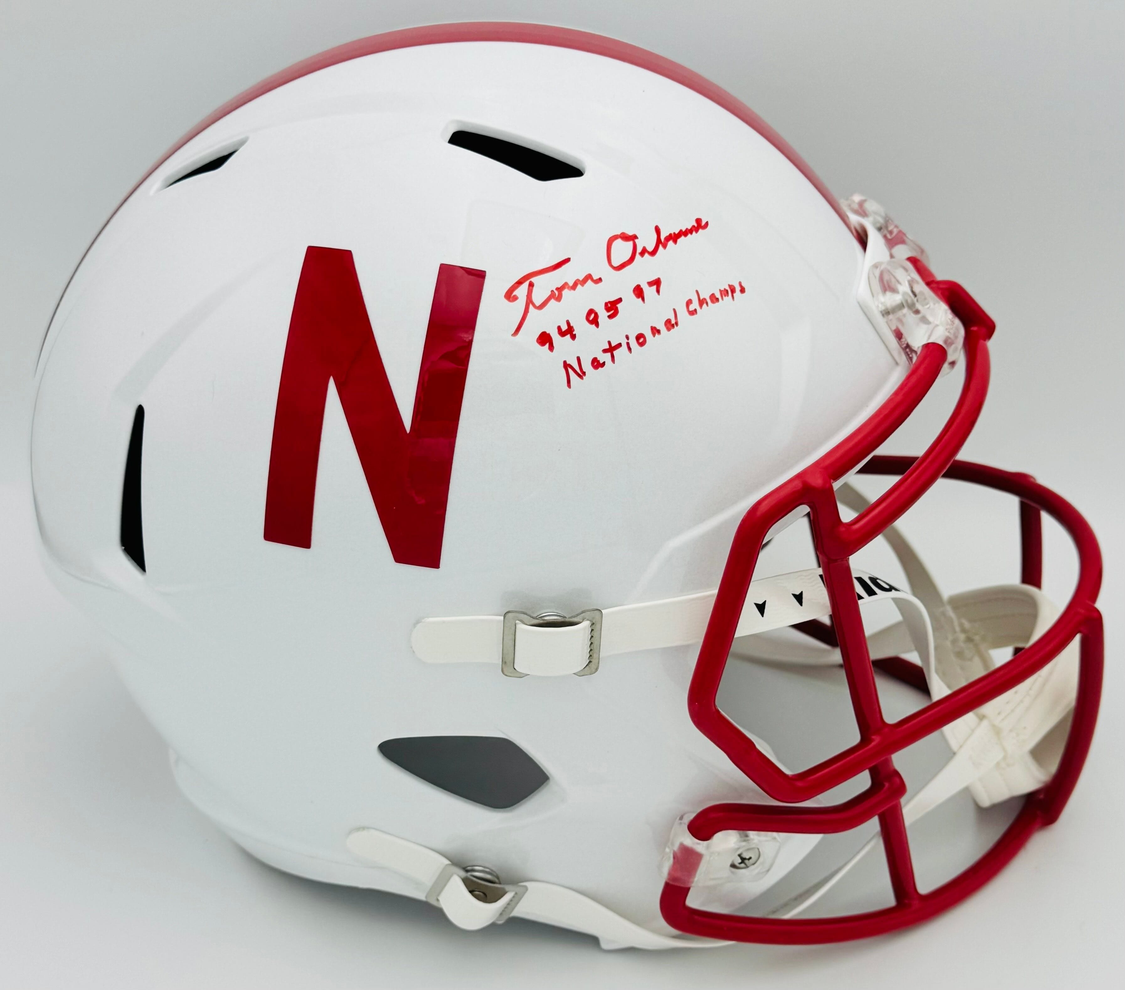 Tom Osborne autograph, Tom Osborne signed, Nebraska Cornhuskers memorabilia, signed full size helmet, Nebraska collectible, BAS authenticated, autographed helmet, head coach autograph, Big Ten football memorabilia, college football memorabilia, Cornhuskers collectible, full size helmet display, coaching autograph, Nebraska championship football, replica helmet autograph