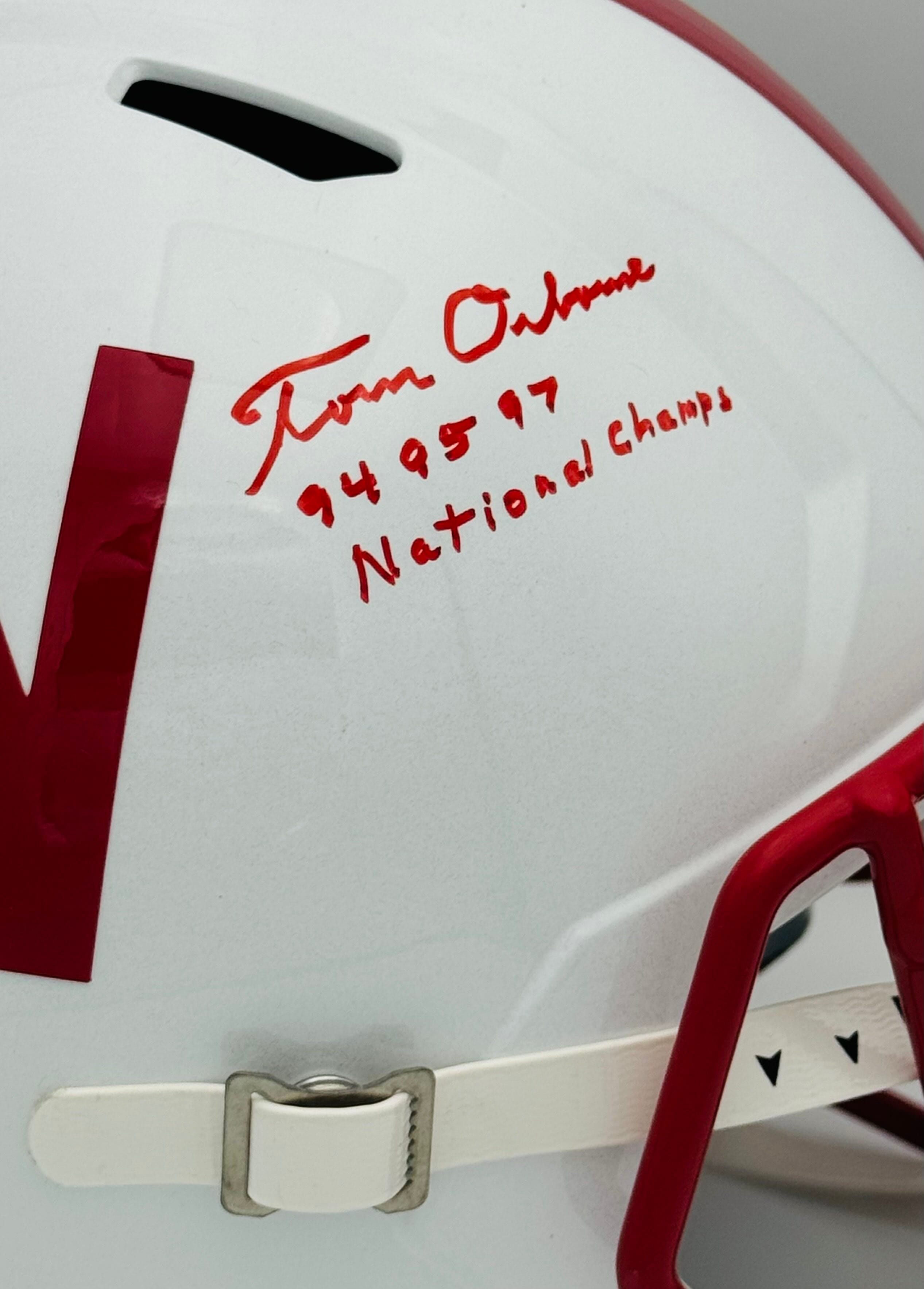 Tom Osborne signed Nebraska Cornhuskers Full Size Rep Helmet Autograph BAS J86 - Image 2