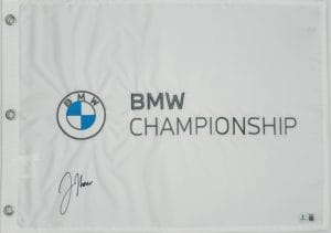 Justin Thomas autograph, Justin Thomas signed, BMW Championship memorabilia, PGA Tour memorabilia, signed golf flag, BAS authenticated, autographed golf flag, golf tournament memorabilia, PGA Tour collectible, golf memorabilia, Justin Thomas collectible, tournament flag autograph, golf champion memorabilia, PGA golf collectible, BMW Championship flag