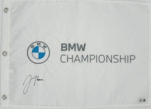 Justin Thomas autograph, Justin Thomas signed, BMW Championship memorabilia, PGA Tour memorabilia, signed golf flag, BAS authenticated, autographed golf flag, golf tournament memorabilia, PGA Tour collectible, golf memorabilia, Justin Thomas collectible, tournament flag autograph, golf champion memorabilia, PGA golf collectible, BMW Championship flag