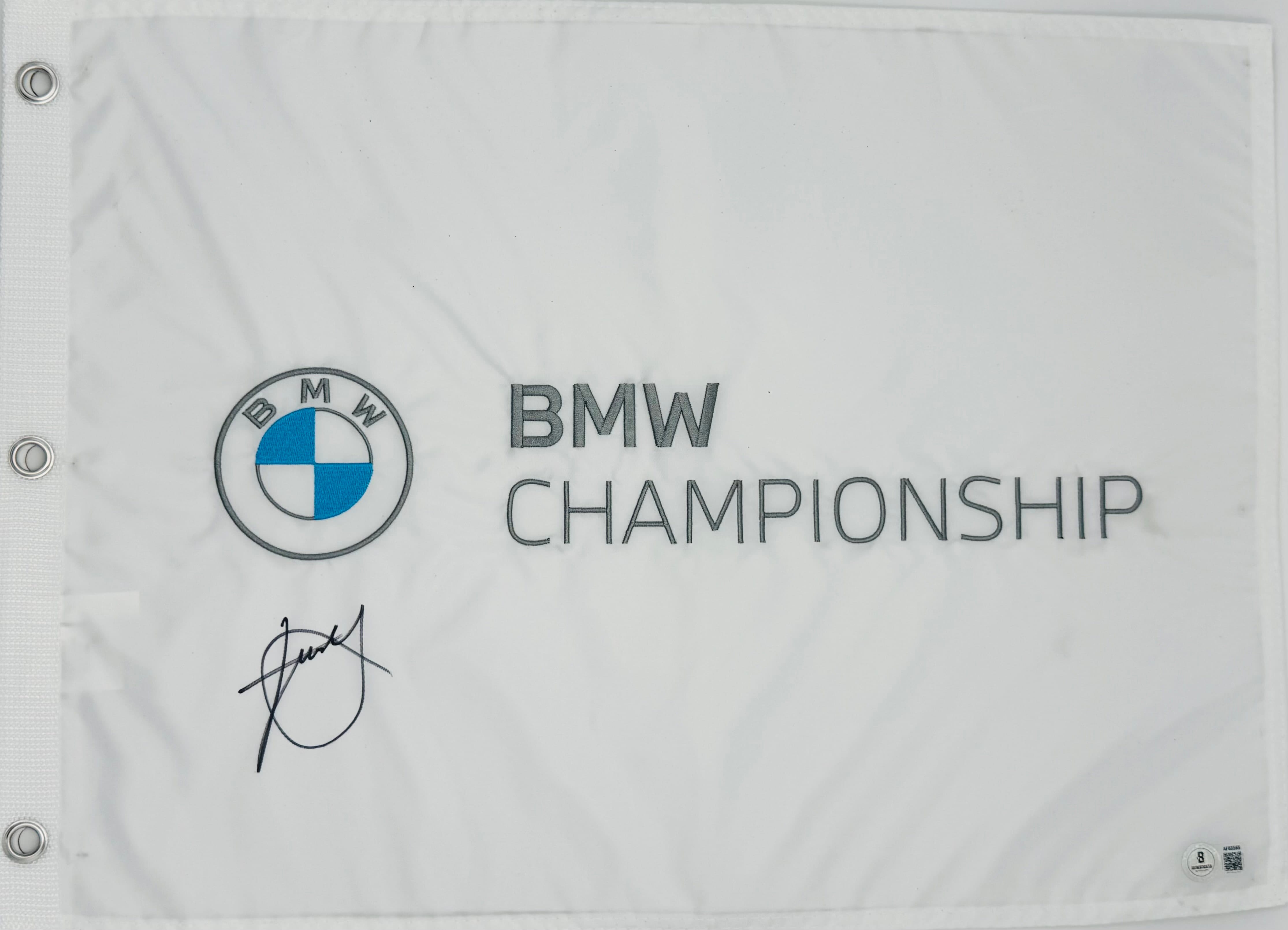 Xander Schauffele autograph, Xander Schauffele signed, BMW Championship memorabilia, PGA Tour memorabilia, signed golf flag, BAS authenticated, autographed golf flag, golf tournament memorabilia, PGA Tour collectible, golf memorabilia, Xander Schauffele collectible, tournament flag autograph, golf champion memorabilia, PGA golf collectible, BMW Championship flag