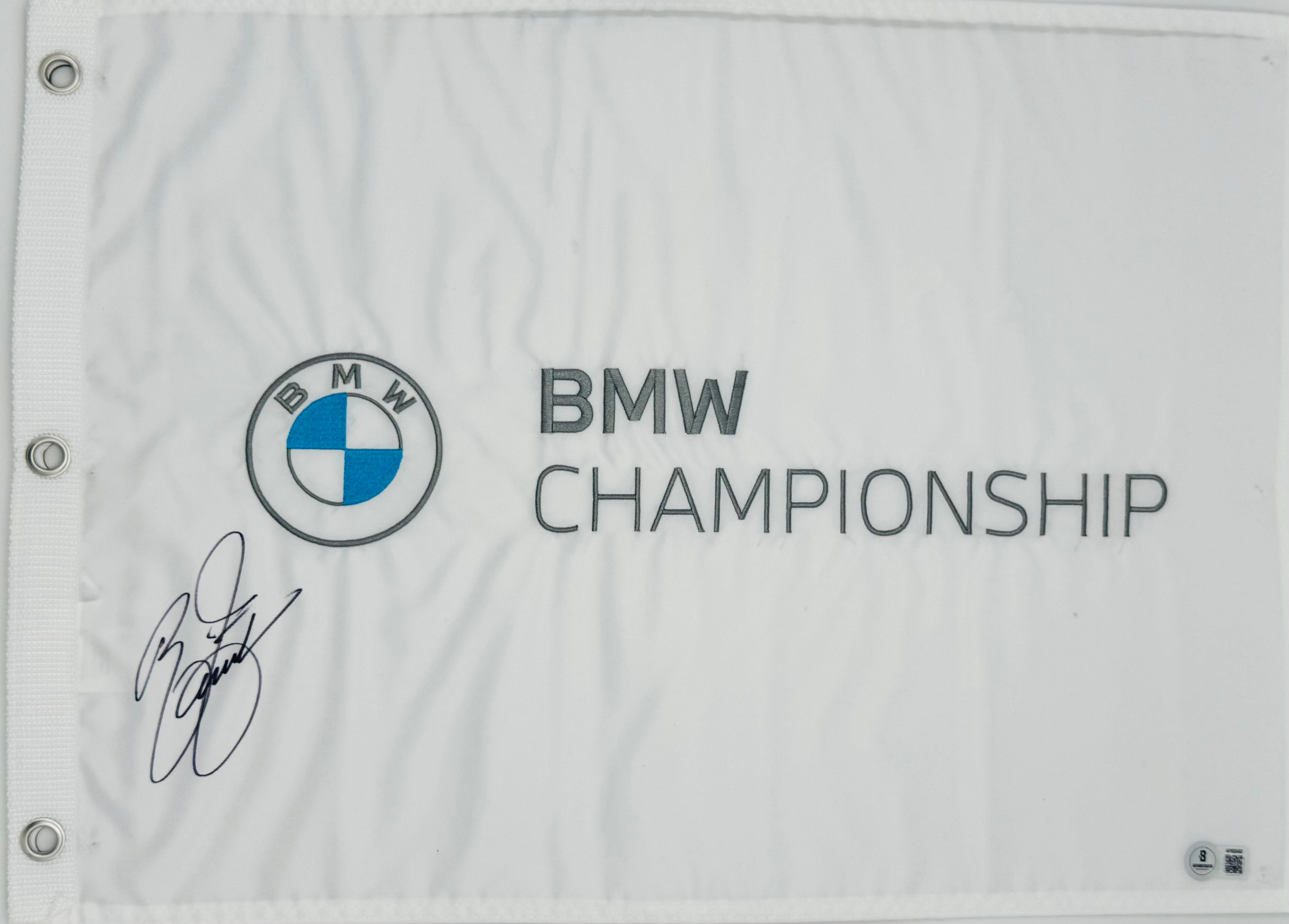 Rickie Fowler autograph, Rickie Fowler signed, BMW Championship memorabilia, PGA Tour memorabilia, FedEx Cup memorabilia, signed golf flag, BAS authenticated, autographed golf flag, golf tournament memorabilia, PGA Tour collectible, golf memorabilia, Rickie Fowler collectible, tournament flag autograph, PGA Tour star memorabilia, BMW Championship flag