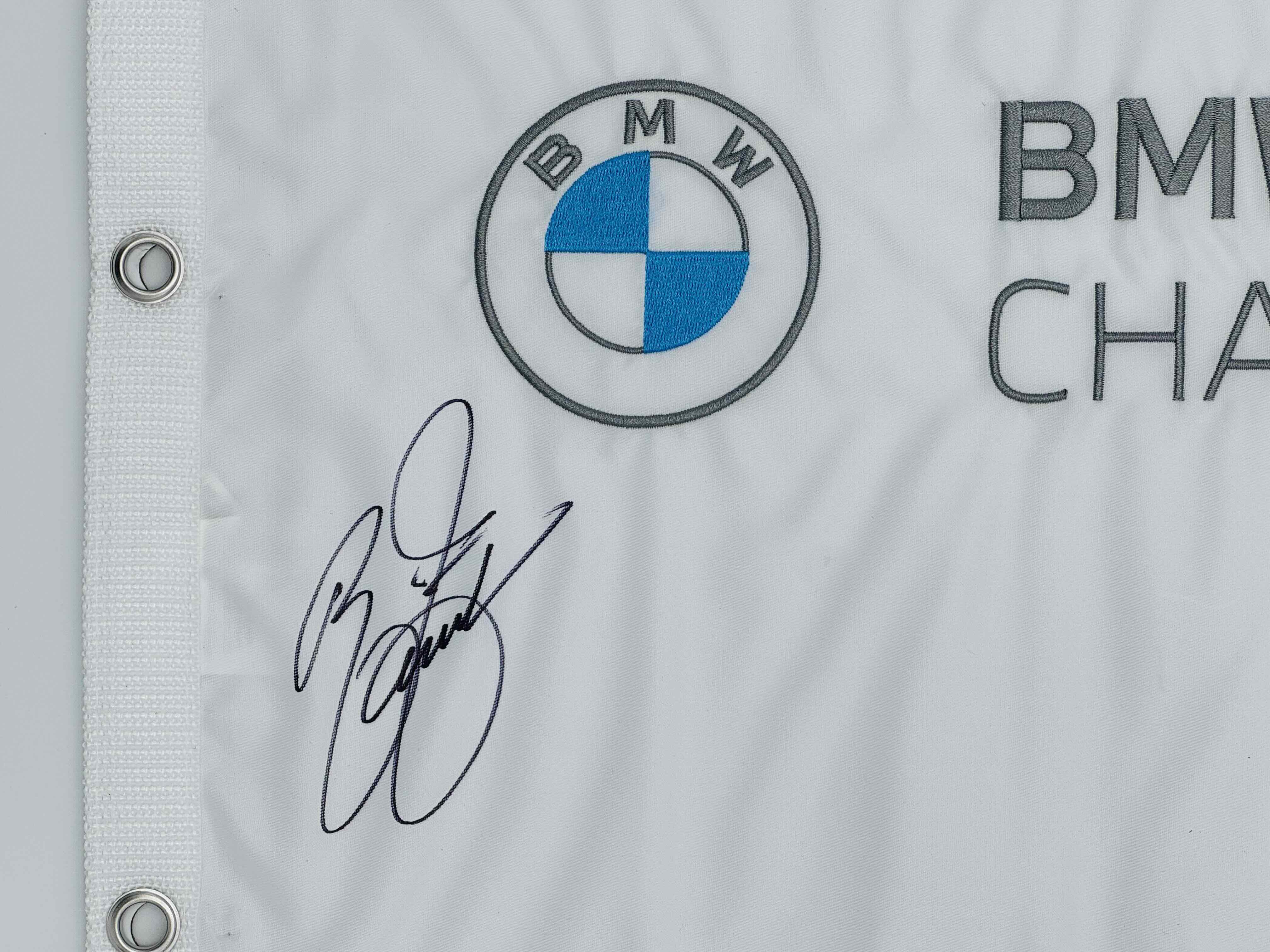 Rickie Fowler Signed BMW Championship Golf Pin Flag PGA Fedex Autograph BAS J82 - Image 2