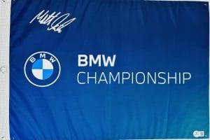 Matt Fitzpatrick Signed BMW Championship Golf Pin Flag Fedex Autograph BAS J23