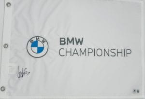 Ludvig Aberg autograph, Ludvig Aberg signed, BMW Championship memorabilia, PGA Tour memorabilia, FedEx Cup memorabilia, signed golf flag, BAS authenticated, autographed golf flag, golf tournament memorabilia, PGA Tour collectible, golf memorabilia, Ludvig Aberg collectible, tournament flag autograph, PGA Tour rising star memorabilia, BMW Championship flag
