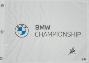 Collin Morikawa autograph, Collin Morikawa signed, BMW Championship memorabilia, PGA Tour memorabilia, FedEx Cup memorabilia, signed golf flag, BAS authenticated, autographed golf flag, golf tournament memorabilia, PGA Tour collectible, golf memorabilia, Collin Morikawa collectible, tournament flag autograph, major champion memorabilia, BMW Championship flag