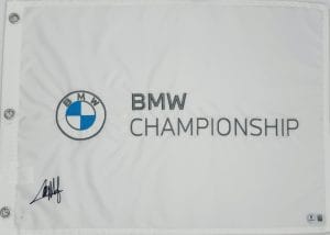 Collin Morikawa autograph, Collin Morikawa signed, BMW Championship memorabilia, PGA Tour memorabilia, FedEx Cup memorabilia, signed golf flag, BAS authenticated, autographed golf flag, golf tournament memorabilia, PGA Tour collectible, golf memorabilia, Collin Morikawa collectible, tournament flag autograph, major champion memorabilia, BMW Championship flag