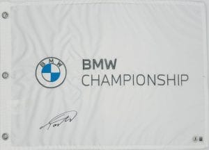 Tommy Fleetwood autograph, Tommy Fleetwood signed, BMW Championship memorabilia, PGA Tour memorabilia, FedEx Cup memorabilia, signed golf flag, BAS authenticated, autographed golf flag, golf tournament memorabilia, PGA Tour collectible, golf memorabilia, Tommy Fleetwood collectible, tournament flag autograph, PGA Tour star memorabilia, BMW Championship flag
