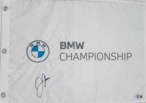 Justin Thomas autograph, Justin Thomas signed, BMW Championship memorabilia, 2019 BMW Championship winner, PGA Tour memorabilia, signed golf flag, BAS authenticated, autographed golf flag, golf tournament memorabilia, PGA Tour collectible, golf memorabilia, Justin Thomas collectible, tournament flag autograph, golf champion memorabilia, BMW Championship flag