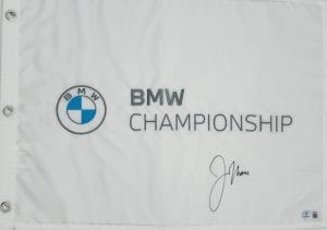 Justin Thomas autograph, Justin Thomas signed, BMW Championship memorabilia, 2019 BMW Championship winner, PGA Tour memorabilia, signed golf flag, BAS authenticated, autographed golf flag, golf tournament memorabilia, PGA Tour collectible, golf memorabilia, Justin Thomas collectible, tournament flag autograph, golf champion memorabilia, BMW Championship flag