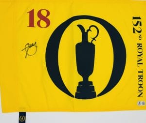 Xander Schauffele autograph, Xander Schauffele signed, British Open memorabilia, Royal Troon memorabilia, signed golf flag, BAS authenticated, autographed golf flag, major championship memorabilia, PGA Tour collectible, golf memorabilia, Xander Schauffele collectible, tournament flag autograph, Open Championship flag, PGA golf collectible, 2024 Open champion memorabilia