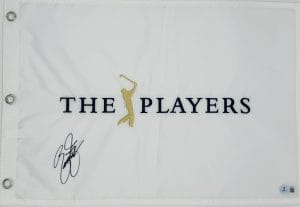 Rickie Fowler autograph, Rickie Fowler signed, Players Championship memorabilia, TPC Sawgrass memorabilia, 2015 Players Championship winner, signed golf flag, BAS authenticated, autographed golf flag, golf tournament memorabilia, PGA Tour collectible, golf memorabilia, Rickie Fowler collectible, tournament flag autograph, golf champion memorabilia, PGA golf collectible