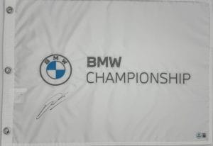 Min Woo Lee autograph, Min Woo Lee signed, BMW Championship memorabilia, PGA Tour memorabilia, FedEx Cup memorabilia, signed golf flag, BAS authenticated, autographed golf flag, golf tournament memorabilia, PGA Tour collectible, golf memorabilia, Min Woo Lee collectible, tournament flag autograph, PGA Tour rising star memorabilia, Masters Tournament memorabilia