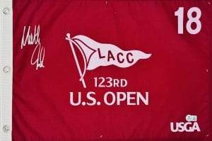 Matt Fitzpatrick autograph, Matt Fitzpatrick signed, U.S. Open memorabilia, LACC memorabilia, Los Angeles Country Club memorabilia, signed golf flag, BAS authenticated, autographed golf flag, major championship memorabilia, PGA Tour collectible, golf memorabilia, Matt Fitzpatrick collectible, tournament flag autograph, U.S. Open champion memorabilia, Masters Tournament memorabilia