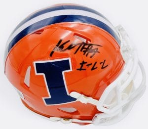 Katin Houser autograph, Katin Houser signed, Illinois Fighting Illini memorabilia, Big Ten memorabilia, signed mini helmet, Illinois collectible, BAS authenticated, autographed mini helmet, quarterback autograph, Big Ten football memorabilia, college football memorabilia, Illini collectible, mini helmet display, Illinois football autograph, Fighting Illini quarterback