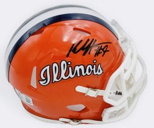 Katin Houser autograph, Katin Houser signed, Illinois Fighting Illini memorabilia, Big Ten memorabilia, signed mini helmet, Illinois collectible, BAS authenticated, autographed mini helmet, quarterback autograph, Big Ten football memorabilia, college football memorabilia, Illini collectible, mini helmet display, Illinois football autograph, Fighting Illini quarterback