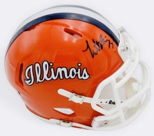 Matthew Bailey autograph, Matthew Bailey signed, Illinois Fighting Illini memorabilia, Big Ten memorabilia, signed mini helmet, Illinois collectible, BAS authenticated, autographed mini helmet, safety autograph, Big Ten football memorabilia, college football memorabilia, Illini collectible, mini helmet display, Illinois football autograph, All-Big Ten defensive back