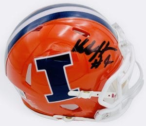 Katin Houser autograph, Katin Houser signed, Illinois Fighting Illini memorabilia, Big Ten memorabilia, signed mini helmet, Illinois collectible, BAS authenticated, autographed mini helmet, quarterback autograph, Big Ten football memorabilia, college football memorabilia, Illini collectible, mini helmet display, Illinois football autograph, Fighting Illini quarterback