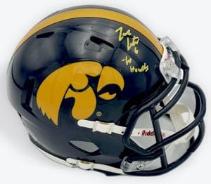 Zach Lutmer autograph, Zach Lutmer signed, Iowa Hawkeyes memorabilia, signed mini helmet, Iowa collectible, BAS authenticated, autographed mini helmet, defensive back autograph, Big Ten football memorabilia, college football memorabilia, Hawkeyes collectible, mini helmet display, NCAA memorabilia, Iowa football autograph, All-Big Ten defensive back