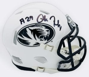 Ahmad Hardy autograph, Ahmad Hardy signed, Missouri Tigers memorabilia, Mizzou memorabilia, signed mini helmet, Missouri collectible, BAS authenticated, autographed mini helmet, running back autograph, SEC football memorabilia, college football memorabilia, Mizzou collectible, mini helmet display, NCAA memorabilia, Missouri football autograph