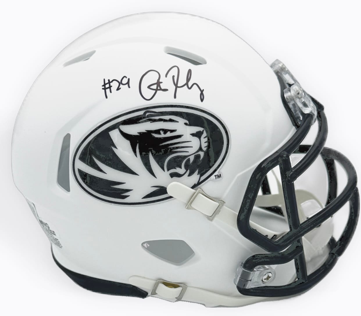 Ahmad Hardy autograph, Ahmad Hardy signed, Missouri Tigers memorabilia, Mizzou memorabilia, signed mini helmet, Missouri collectible, BAS authenticated, autographed mini helmet, running back autograph, SEC football memorabilia, college football memorabilia, Mizzou collectible, mini helmet display, NCAA memorabilia, Missouri football autograph