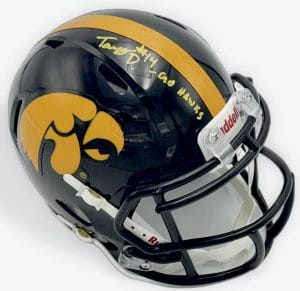 Tony Diaz autograph, Tony Diaz signed, Iowa Hawkeyes memorabilia, signed mini helmet, Iowa collectible, BAS authenticated, autographed mini helmet, wide receiver autograph, Big Ten football memorabilia, college football memorabilia, Hawkeyes collectible, mini helmet display, NCAA memorabilia, Iowa football autograph, Hawkeyes transfer receiver