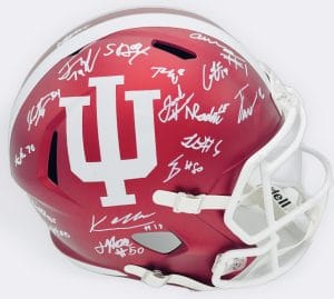 Indiana Hoosiers team signed helmet, Charlie Becker autograph, Josh Hoover autograph, 2026 Indiana Hoosiers memorabilia, Big Ten memorabilia, 2026 team signed helmet, BAS authenticated, Indiana Hoosiers team collectible, Big Ten football memorabilia, college football memorabilia, national champion autograph, Turbo Richard autograph, football memorabilia, Indiana football autograph, Hoosiers roster autograph